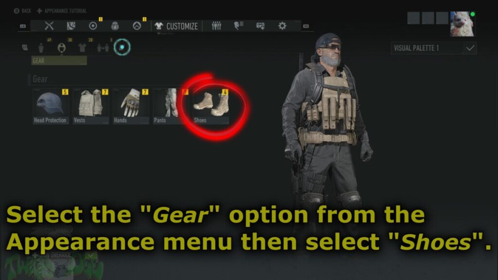 click on the boots options