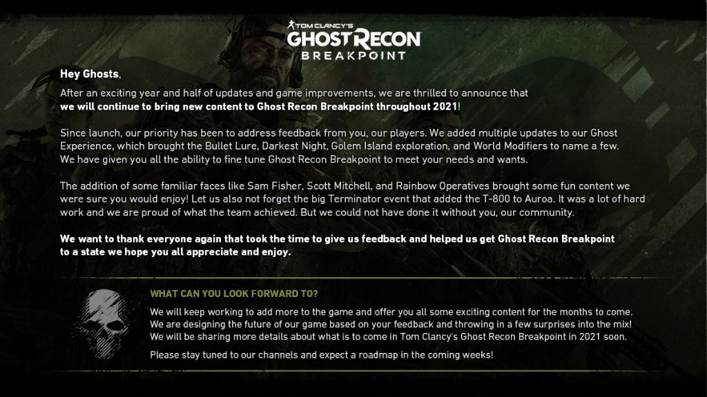 Ghost Recon Breakpoint 2021 Content Is Coming!!!